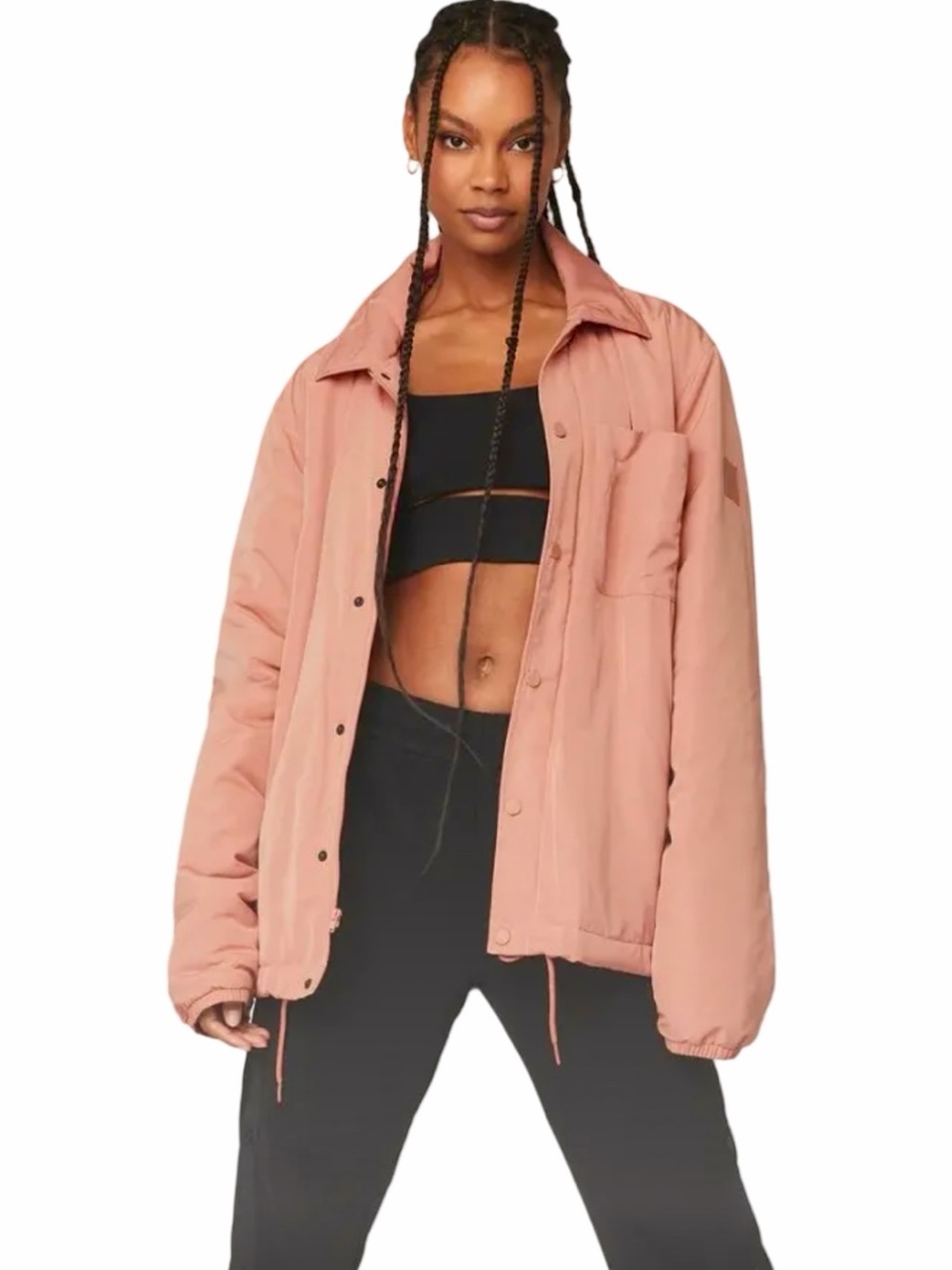 Alo Yoga The Legend Jacket Size Large Pink Unisex Oversized Transitional